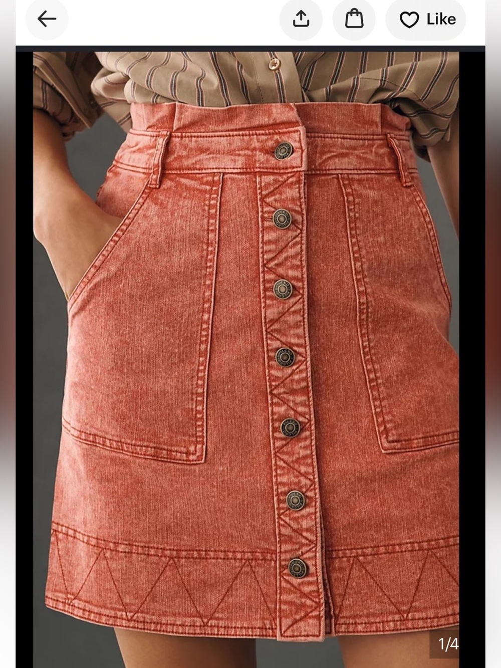 Pilcro A-line skirt in denim 8